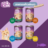 CattyCat อาหารเปียกกระป๋องสำหรับแมว ปลาทูน่า ปลาซาร์ดีน ปลาทูในน้ำเยลลี่-น้ำเกรวี่ ขนาด 400 กรัม