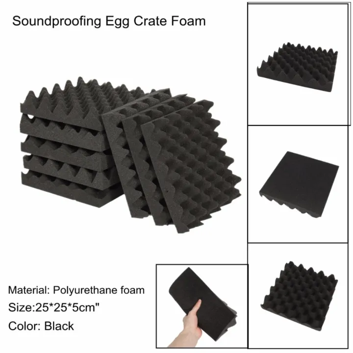 Acoustic Foam Soundproofing Foam 25x25x5cm Egg Crate Studio Acoustic