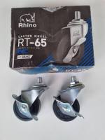 ล้อยางดำ สกรู มีเบรค  Rhino  2.1/2” ราคาต่อ 4 ล้อ