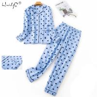 Plus Size S-XXXL Sleepwear Womens Pajamas Set Ladies Warm Flannel Cotton Home Wear Suit Autumn Winter Plaid Print Pajamas Sleep