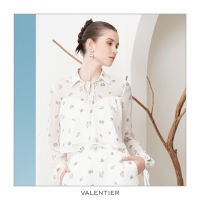 [VALENTIER] RE-EDITION Blossom Chiffon Shirts เสื้อ เสื้อชีฟอง เสื้อลายดอกไม้ เสื้อสีขาว ชุดออกงาน เสื้อผ้าแฟชั่นผู้หญิง