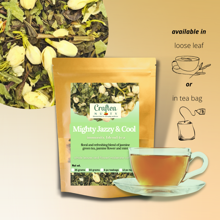 Blended Tea Jasmine Green Tea with Mint Jasmine bud flower tea