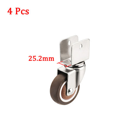 1.5 2 Inch Swivel Caster Wheels Crib Rubber Caster Wheels U-Bracket Caster With Brake No Noise Wheel For Crib Bookcase Cabinet