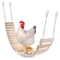 2021Chicken Toys for Hens Large Birds Wooden Swing Perch Toy for Roosting Natural Wood Ladder with Hook and Hanging Chain