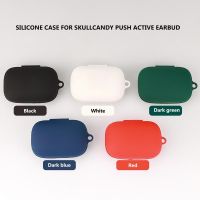 Silicone Earphone Case Shockproof Protective Cover For Skull Candy Push Earbud Stylish Blue Tooth Earphone Case With Carabiner