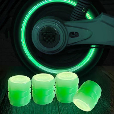 【cw】Car Luminous Valve Caps Fluorescent Green Blue Night Glowing Motorcycle Bicycle Wheel Styling Tyre Hub Luminous Cap Decor Škoda ！