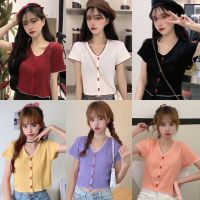 ==พร้อมส่ง== เสื้อแขนสั้นแต่งขอบ น่ารักใส่สบาย