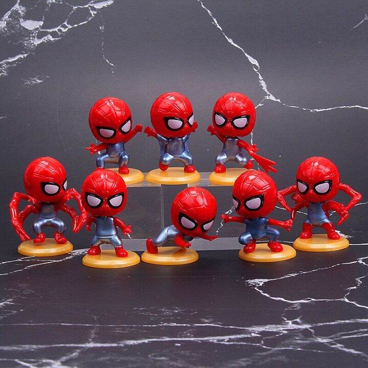 zzooi-8pcs-spiderman-cartoon-figures-toys-set-cute-anime-action-movie-superhero-pvc-model-kids-toy-doll-bedroom-car-decoration-gifts