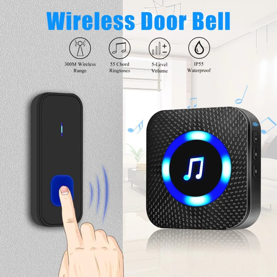 UK Malaysia Plug Wireless Doorbell Smart 300M Long Range Ring Home