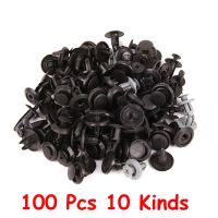 10 Size 100 Pcs Pack / Universal Car Replacement Plastic Fender Clips / Vehicle Push Bumper Fastener Rivet Clips / Auto Body Retainer Clips Bumpers / Car Door Panel Fender Liner