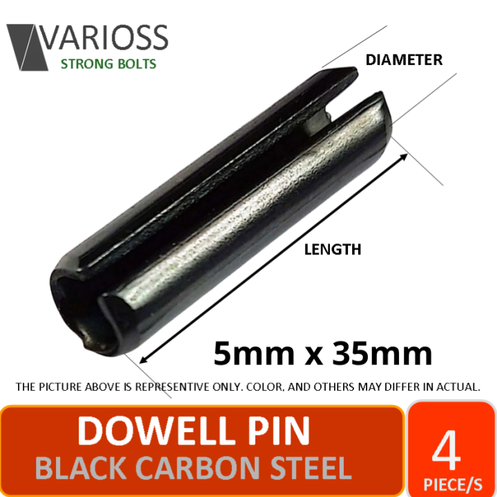 Black Carbon Steel Dowel Pin Diameter 5 mm x Length 35 mm VARIOSS 4