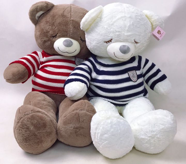 radatoys-ตุ๊กตาหมีตัวใหญ่-หมีจัมโบ้-ตุ๊กตาหมีหลับ-sleepy-bear-สีขาว-ใส่เสื้อไหมพรม-ขนาด-1-3-เมตร-น่ารัน่ากอด-พร้อมส่ง-ของขวัญ-ของขวัญให้แฟน
