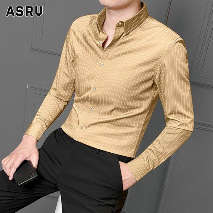 asrv-เสื้อเชิ้ตชาย-เสื้อเชิ้ตผู้ชาย-เสื้อเชิ้ตลำลองชาย-shirts-for-men-เชิ้ตผู้ชาย-เสื้อเชิ้ตไม่มีเหล็กเข้ารูปพอดีสำหรับผู้ชายแขนยาวเสื้อเชิ้ตมีลายใหม่เสื้อเชิ้ตลำลองสไตล์เกาหลี