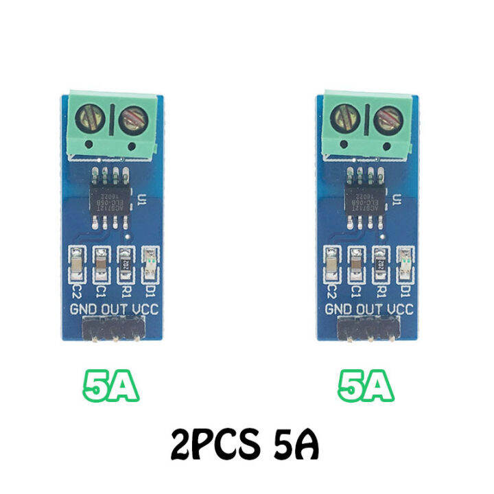 บอร์ดตรวจวัดกระแสตรงกระแสสลับ2ชิ้นรุ่น-acs712สำหรับ-arduino-แผงวงจรตรวจจับ5a-โมดูลเซ็นเซอร์ปัจจุบันของห้องโถง20a-30a