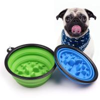 350 1000ml Travel Foldable Pet Dog Bowl for Small Large Dogs Slow Puppy Big Dog Food Bowls Portable Pet Feeder