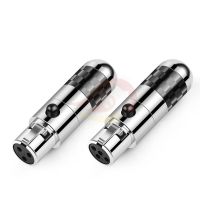 【YF】 Mini XLR Female Connectors 3pin 4pin Rhodium Plated Audio Plug Headphone Adapter Speaker HIFI Mic Jack Balance Cable DT1770