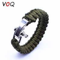 VOQ Outdoor Climbing Mens Adjustable Buckle Paracord Survival Jewelry Gifts