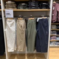 Uniqlo กางเกง9จุดสำหรับผู้ชายของแท้,ห้องลองเสื้อมาตรฐานตัดเย็บแบบลำลองทุกชุดกางเกงลำลองซักได้433520 422983