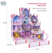SẴN HCM Mô hình nhà búp bê Barbie cỡ lớn cho các bé gái chất liệu nhựa ABS