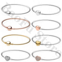 Original 100 925 Sterling Silver celet With Love Logo Limited Edition Suitable For Women 1:1 Smooth Threaded celet