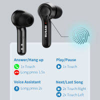 RUSAM RS19 5.2 Bluetooth Headphones TWS Wireless Headset Portable Touch Control Deep Bass Earbuds Noise Cancellation Earphones