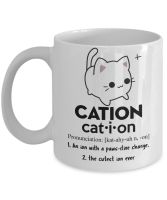 แก้วมักสำหรับครูสอนวิชาเคมีตลก-Cation-แก้วกาแฟ11ออนซ์เซรามิกถ้วยชา/นมสำนักงานโรงเรียนกำแพงตะวันออก