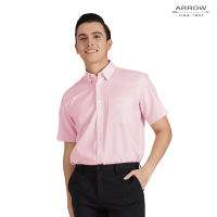 ARROW Wrinkle Free SHIRT -รีดง่าย ยับยาก - เสื้อเชิ้ตทำงานแขนสั้นสีชมพู ทรง COMFORT FIT รหัส MACC635W2BRPI