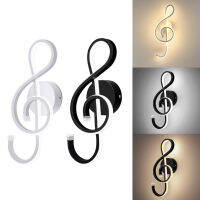 LED Wall Lamps Nordic Style Bedroom LED Wall Lights Music Clef Shape Living Room Wall Lighting Indoor Lamps Warm White Light