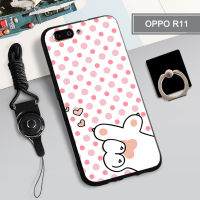 เคส TPU แบบนิ่มสำหรับ OPPO R11เคสโทรศัพท์คลุมทั้งหมดสายรัดและฝามีที่ถือวงแหวนโทรศัพท์กันรอยขีดข่วนแบบแฟชั่น