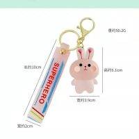 Crystal cartoon bear rabbit frog cute key chains high doll appearance level key hang bag pendant key chain