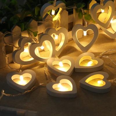 【✴COD✴】 wangshenghui ไฟสาย Led รูปหัวใจ10ดวงนาฬิกาแขวน1ม. วันวาเลนไทน์ไฟประดับปาร์ตี้งานวันเกิดสวนไฟประดับสวยงาม