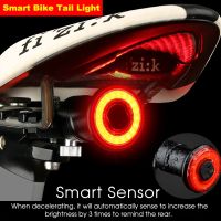 ✷ Smart Bicycle Tail Rear Light Auto Brake Sensing Light IPX6 Waterproof USB Charge Cycling Tail Taillight Bike Warning LED Light