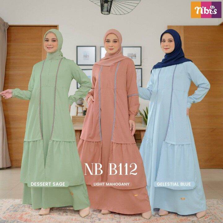 Gamis Dewasa Nibras NB B112 / Dessert Sage - Light Mahogany - Gelestial ...