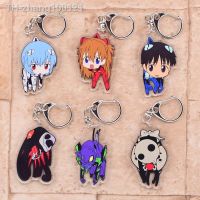 Anime EVA Keychain Cute Q Version Characters Cartoon Print Acrylic Key Chain Ring Holder Bag Charm Classic Jewelry Teens Gift