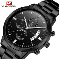 Top Business Mens Sports Watch Fashion Stainless Steel Strap Simple Calendar Dial Quartz Movement Waterproof For Men Wristwatch