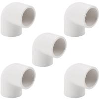 5 Pieces 20mm Dia 90 Angle Degree Elbow PVC Pipe Fittings Adapter Connector White