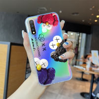 เคสโทรศัพท์ Vivo Y35 Y22S Y19 Y16 Y02 Volans 5G Y76 Vivo Y22แฟชั่นยอดนิยมเคสโทรศัพท์สลายเลเซอร์ลายหมีสายรุ้งใสขอบบางเฉียบ TPU นุ่มเฉียบขอบเคสกันกระแทกมีสีสันในตัวฝาครอบบัตรเลเซอร์