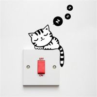 【LZ】✳✗♝  Light Switch Sticker Kids Baby Nursery Room DIY Wall Decoration Sticker Children Bedroom Home Decor Cute Cat DIY Wall Stickers