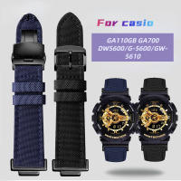 ไนล่อนและ Cowhide นาฬิกาวงสำหรับ Casio G-Shock GA110 GA100400 GA700 GBA-800 DW5600GW-5610เปลี่ยนสาย16มิลลิเมตรสร้อยข้อมือ