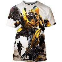 2023 ใหม่ฤดูร้อนเด็ก 3D Transformers รูปแบบเสื้อยืดเด็กลำลองแฟชั่นเด็กชายพิมพ์เสื้อยืด