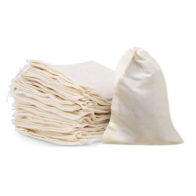 50 Pcs 4 X 6 Inches Cotton Muslin Bags Reusable Drawstring Bags for Tea, Cheesecloth Sachet Bags for Party,Home Storage