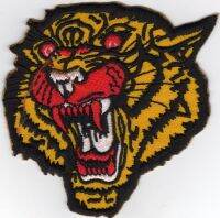 iron on patch Embroidery Tiger head predator Biker 7x7cm นักล่า  เสือ  ตัวรีด เย็บติดผ้าประเทศไทย โลโก้ปัก มีกาวสำหรับรีด ตกแต่งเสื้อผ้า