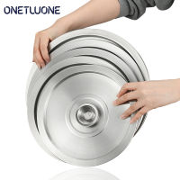 Onetwone ฝาครอบฝาหม้อฝาครอบกระทะขนาด20/22/24เครื่องครัว Cm ฝาฝาสเตนเลสสตีลฝาครอบกระทะแบนสำหรับอ่างล้างหน้า