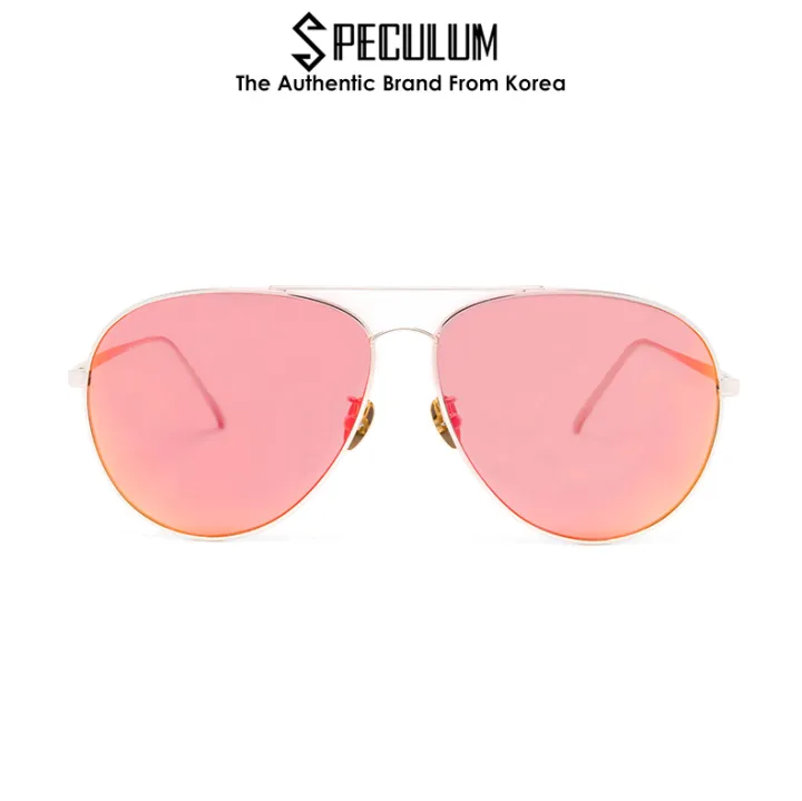 SPECULUM SP202GLD RED Unisex Aviator Sunglasses With Orange Mirrored