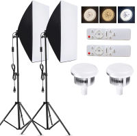 Studio Photography Light kit Softbox Lighting Set with 85W/150W Bi-Color Temperature LED Light Softbox Light Stand Remote Control