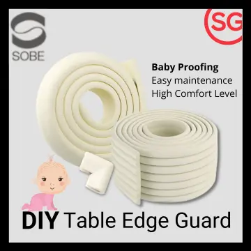 4pcs Beige Furniture Corner Guards, Adhesive Child Safe Soft Table Corner  Protective Foam Cushion, L Shape Baby Proofing Corner Protectors