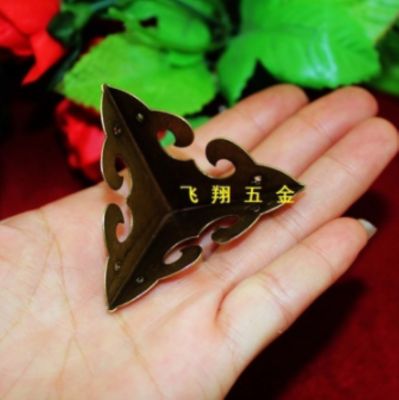 △ 40MM Side Long Copper Clad Corner Ming and Qing Furniture Corner Chinese Antique Clad Corner Wooden Box Decoration