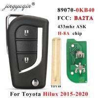 Jingyuqin 89070-0KB40 FCCID BA2TA 2ปุ่มคีย์พลิกจากระยะไกล433Mhz ชิป H-8A FOB สำหรับ Toyota Hilux 2015 2016 2017 2018 2019 2020