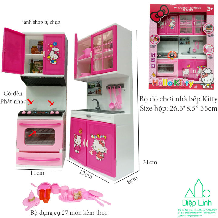Bộ đồ chơi nhà bếp Hello Kitty sẽ giúp bé rèn luyện kỹ năng tự chăm sóc bản thân và học hỏi về thực phẩm và ẩm thực. Hãy cùng xem qua hình ảnh của bộ đồ chơi với chú mèo Hello Kitty để thấy được sự đáng yêu và hấp dẫn của nó.