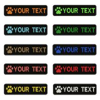 hotx【DT】 Dog Logo Footprints 10X2.5cm Embroidery Custom Name Text Stripes Badge Iron Or  Patches Collar